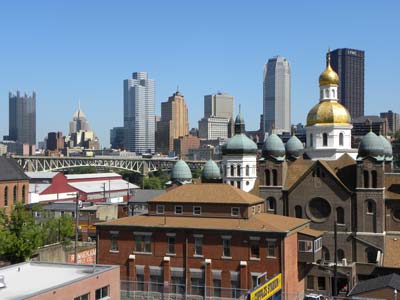 St. John's Ukrainian Catholic Church on the South Side and Downtown Pittsburgh's Golden Triangle