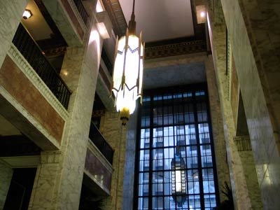 The Art Deco lobby of the Koppers Building (1929), downtown Pittsburgh