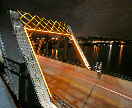 South Portal of the Hot Metal Bridge Lighted With Fiber Optics and LED Technology